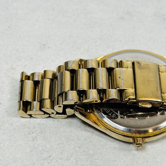 Michael Kors Watch Womens 40mm Crystal Bezel Gold Tone Blake New Battery - Picture 9 of 15